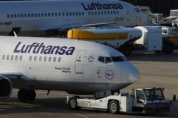 Symbolbild Sujetbild Lufthansa Pushback Foto Huber Austrian Wings Media Crew