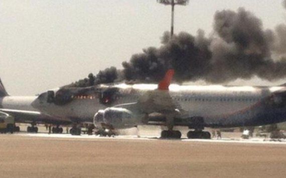 Brennende IL-96 Aeroflot Quelle Twitter
