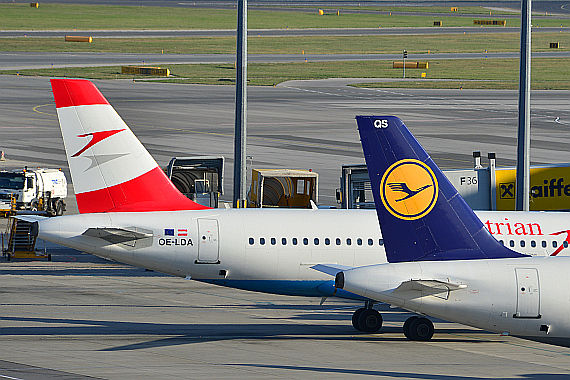AUA Austrian Airlines und Lufthansa Symbolbild Sujetbild Foto PA Austrian Wings Media Crew