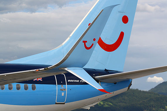 Neue Winglets an einer Boeing 737-800 von Thomson - Foto: Christian Zeilinger