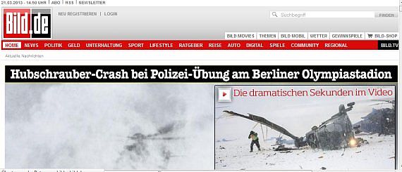 Screenshot der "Bild"-Homepage