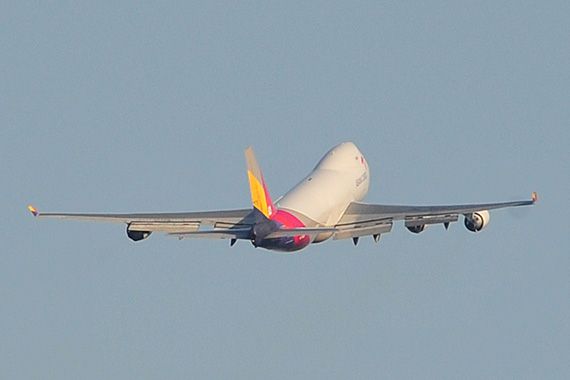 Luftfracht Boeing 747 Asiana Cargo im Steigflug Symbolbild Sujetbild - Foto: PA / Austrian Wings Media Crew