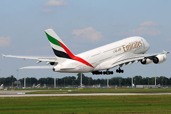 Emirates Airbus A380-800 beim Start - Foto Austrian Wings Media Crew