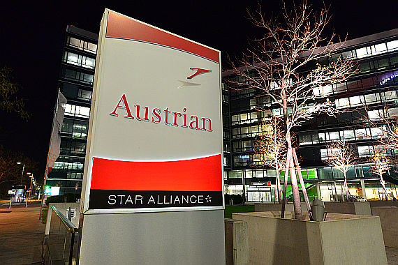 Nachtaufnahme AUa Austrian Airlines Headoffice Hauptbüro Flughafen Wien_2 Foto PA Austrian Wings Media Crew