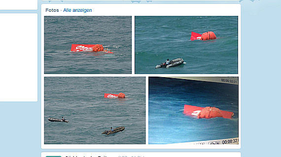 AirAsia Wrack Bergung Screenshot Twitter