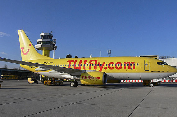 Tuifly B737 D-AHXD auf dem Flughafen Klagenfurt Symbolbild Sujetbild Foto Franz Zussner