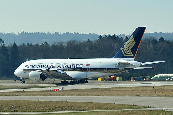 Ein Airbus A380 von Singapore Airlines in Zürich - Foto: Austrian Wings Media Crew