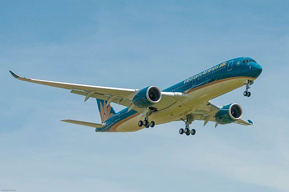 Vietnam Airlines erster A350 Ankunft Hanoi am 1Juli2015 Foto Christian Schenkl_2