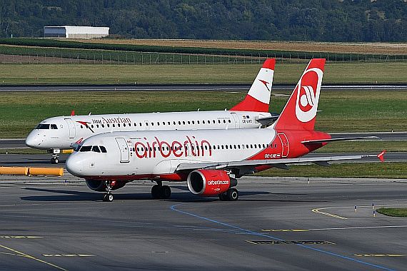DSC_0111 OE-LWD OE-LNE MyAustrian AUA NIKI Air Berlin A319 Foto Huber Austrian Wings Media Crew