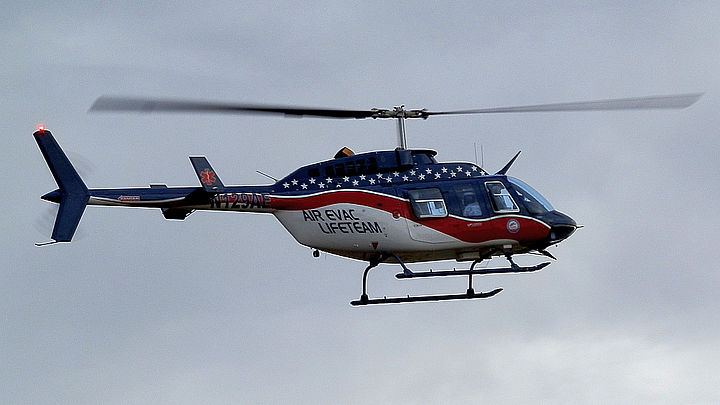 Bell 206 Long Ranger, Air Evac Lifeteam, Flugrettung, CC0 1.0 - Wiki Commons