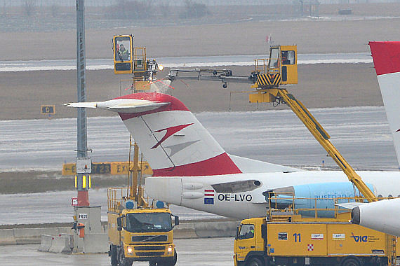Winterdienst Enteisung Enteisen Deicing De-Icing Symbolbild Sujetbild Foto PA Austrian Wings Media Crew