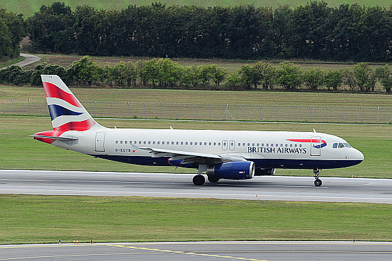 British Airways Airbus A320-200 G-EUYB beim Start auf Piste 29 Foto PA Austrian Wings Media Crew