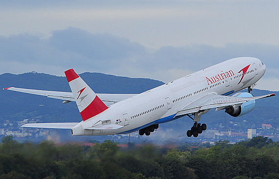 Boeing 777 der AUA beim Start (Symbolbild) - Foto: Austrian Wings Media Crew