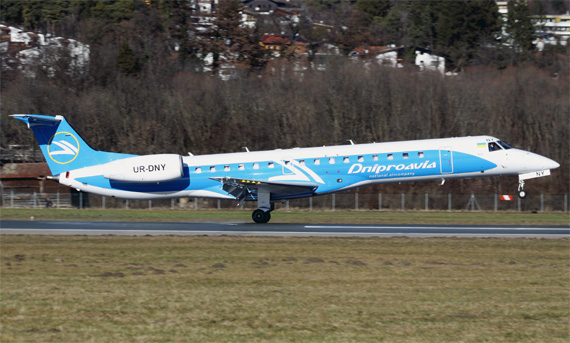 Dniproavia setzt bereits auf Jets aus dem Hause Embraer, hier ein ERJ-145 - Foto: Franz Lackner / Austrian Wings