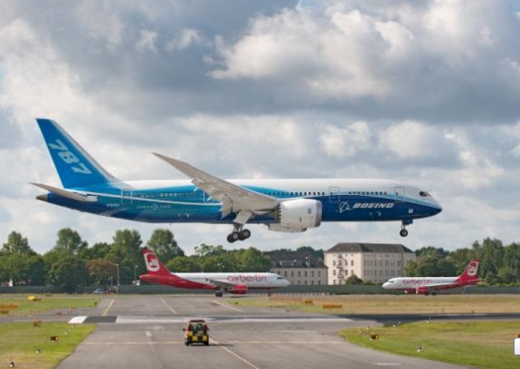 Der Dreamliner bei der Landung - Foto: Günter Wicker/ Berliner Flughäfen