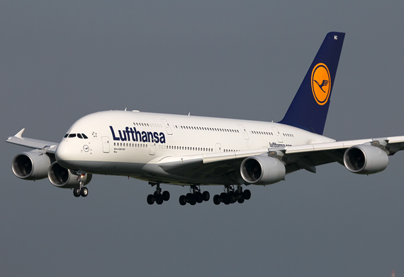 Darf noch nicht in Shanghai landen: A380 der Lufthansa - Foto: Austrian Wings Media Crew