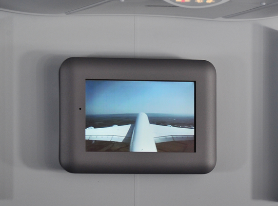Eine Aussenkamera liefert den Fluggästen beeindruckende Bilder in die Kabine