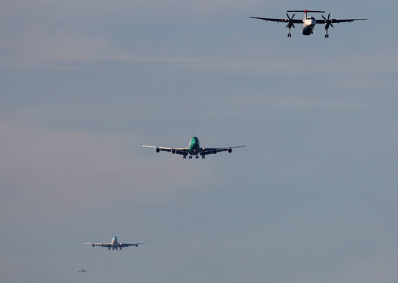 Ein Blick auf den Anflug auf dem Flughafen Wien