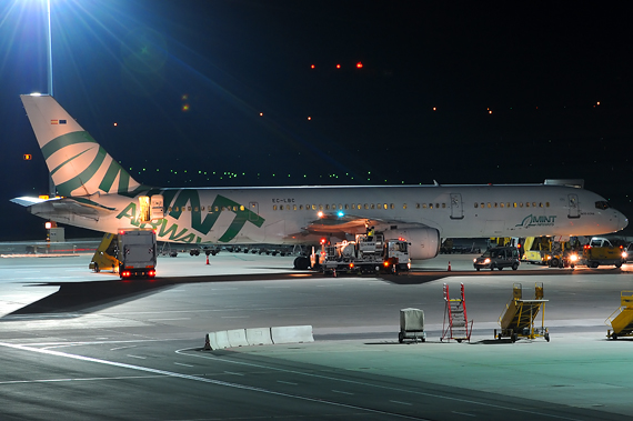 Die von Mint Airways angemietete Boeing 757 flog im Auftrag von Comtel Air; schon nach wenigen Flügen wurde die Verbindung nun - für Brancheninsider wenig überraschend -  eingestellt - Foto: C. Jilli / Austrian Wings