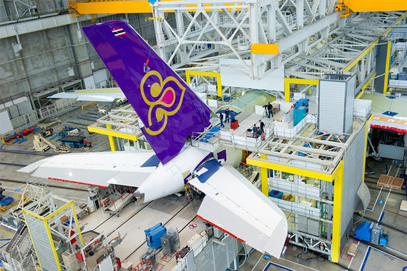 Thai Airbus A380 in der Endmontage - Foto: Airbus S.A.S