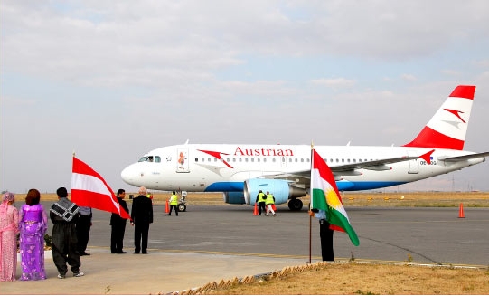 Ankunft des ersten AUA-Linienfluges in Erbil, 2006 - Foto: Austrian Airlines