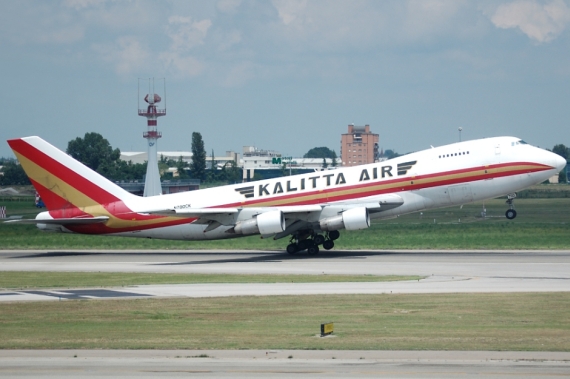 Eine Boeing 747-200F der Kalitta beim Start in Bologna - Foto: Donato Bolelli