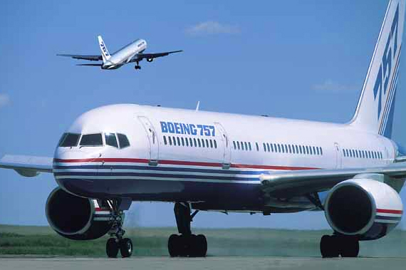 Die Boeing 757 mit ihrer Die Boeing 757 mit ihrer