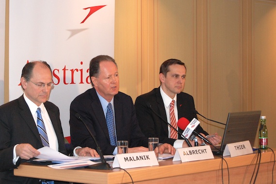 Austrian Airlines Pressekonferenz; Malanik, Albrecht, Thier