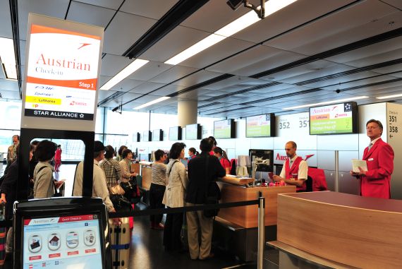 Knapp 700 AUA-Mitarbeiter stehen im Skylink / Check In 3 im Einsatz Knapp 700 AUA-Mitarbeiter stehen im Skylink / Check In 3 im Einsatz