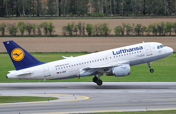 Lufthansa Airbus A319, D-AILY, beim Start auf der Piste 29, aufgenommen mit 400mm Brennweite (Vollformat) - Foto: Austrian Wings Media Crew