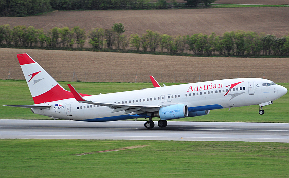 Boeing 737-800, OE-LNQ, der AUA beim Start - Foto: Austrian Wings Media Crew