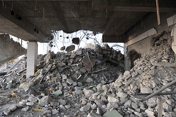 Das alte AUA-Hauptbüro ist eine Trümmerlandschaft - Foto: ZVG
