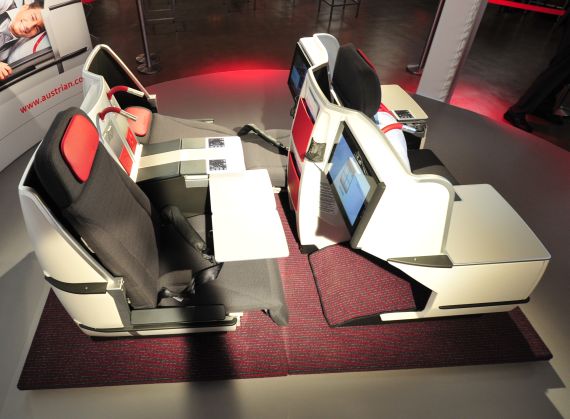 Die neuen Business Class Sitze der AUA-Langstreckenflotte bieten zeitgemäßen Komfort - Foto: Austrian Wings Media Crew
