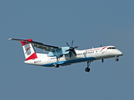 Bombardier Q400 der AUA im Landeanflug - Foto: Austrian Wings Media Crew