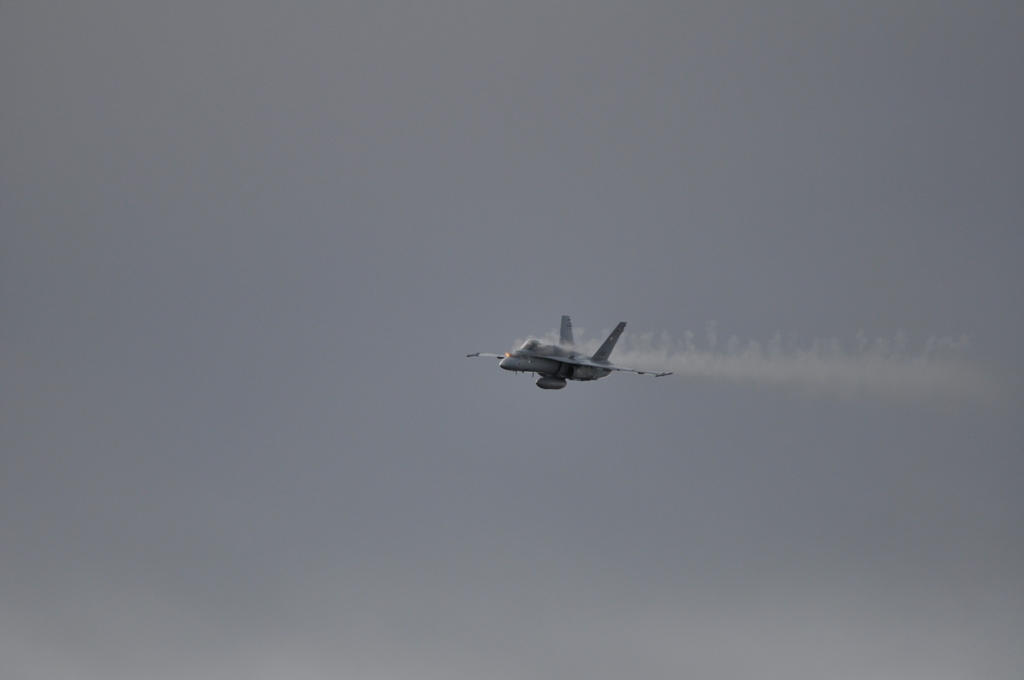 F/A-18 schießt mit der Bordkanone - Foto: Michael E. Fader