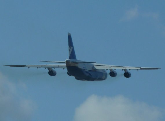 Die AN-124 kurz nach dem Start im Steigflug - Foto: Privat/ZVG (vielen Dank)