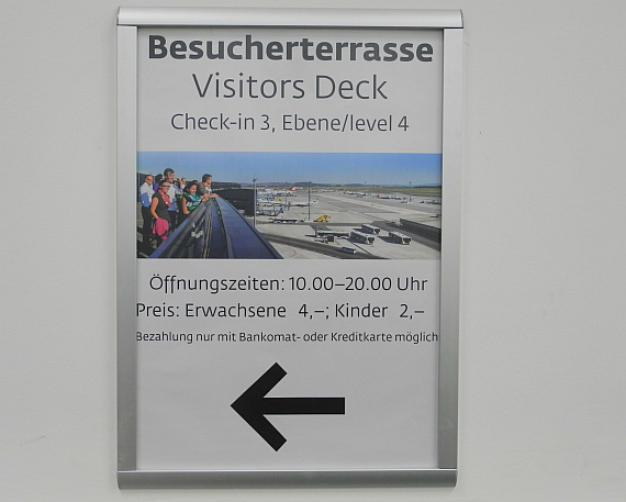 Wegweise zum Besucherdeck