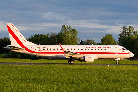 Von LOT für die polnische Regierung betriebener Embraer E-175, SP-LIG Von LOT für die polnische Regierung betriebener Embraer E-175, SP-LIG