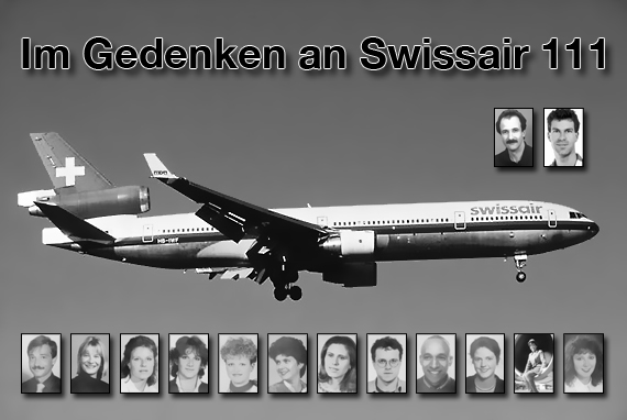 Die Unglücksmaschine und die Crew von SR 111 - Fotos: Andy Herzog, Archiv; Montage: Markus Dobrozemsky