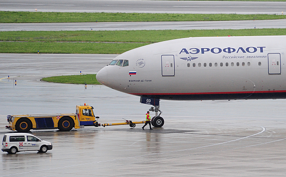 Aeroflot Boeing 777-300ER VP-BGD Closeup Pushback - Foto: PA / Austrian Wings Media Crew