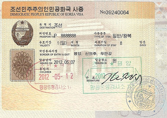 Visum für die Demokratische Volksrepublik Korea. Sowohl der Antrag als auch die Ausstellung sind absolut problemlos, die Behandlung durch die Botschaftsvertreter ist sehr freundlich und zuvorkommend. Visum für die Demokratische Volksrepublik Korea. Sowohl der Antrag als auch die Ausstellung sind absolut problemlos, die Behandlung durch die Botschaftsvertreter ist sehr freundlich und zuvorkommend.