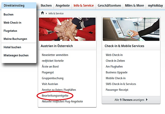 ...um die Auflistung der AUA-Extragebühren auf der Website des Unternehmens zu finden. ...um die Auflistung der AUA-Extragebühren auf der Website des Unternehmens zu finden.