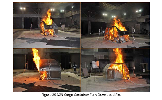 Die GCAA führte Feuertests mit Frachtcontainer und Paletten durch - Foto: GCAA Die GCAA führte Feuertests mit Frachtcontainer und Paletten durch - Foto: GCAA
