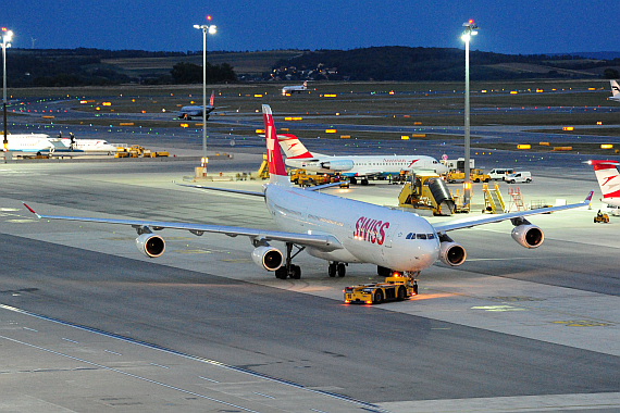 SWISS Airbus A340-300 HB-JMJ auf dem Flughafen Wien _3Foto PA Austrian Wings Media Crew