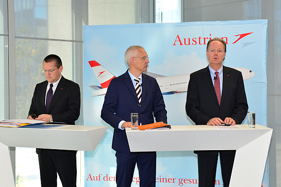 AUA Austrian Airlines Vorstand Lachinger Froebe Albrecht Foto Austrian Wings Media Crew AUA Austrian Airlines Vorstand Lachinger Froebe Albrecht Foto Austrian Wings Media Crew