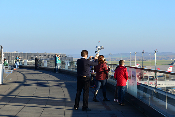 Das Besucherdeck auf dem Dach des Skylink/Check-In 3 - Foto: PA / Austrian Wings Media Crew Das Besucherdeck auf dem Dach des Skylink/Check-In 3 - Foto: PA / Austrian Wings Media Crew