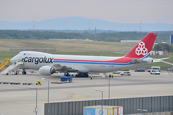 Cargolux Boeing 747-8F LX-VCE Parkposition Kilo Block Foto PA Austrian Wings Media Crew