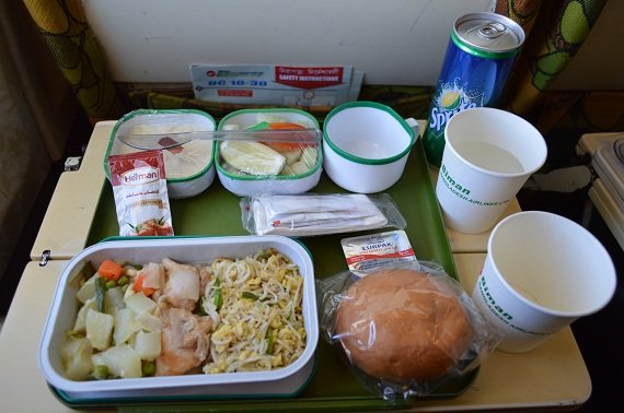 The delicious food aboard a flight BG48