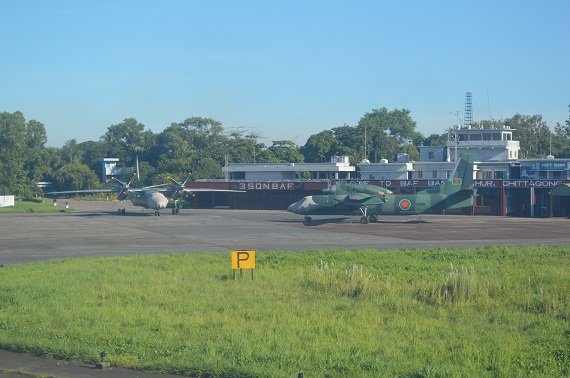 A part of the Bangladesh Air Force Area at Chittagong, as seen from the A310