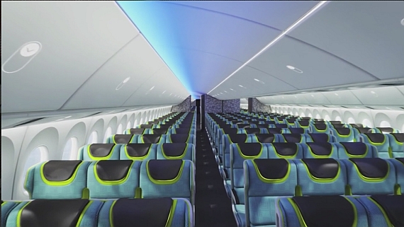 Das Interieur ist eine Weiterentwicklung der Dreamliner Kabine